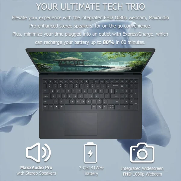 Dell Inspiron 3530 15.6" FHD Touchscreen Laptop,Intel Core i7-1355U,Up to 64GB RAM,4TB SSD,Numeric Keypad,WiFi 6,Win 11,Black - Image 5