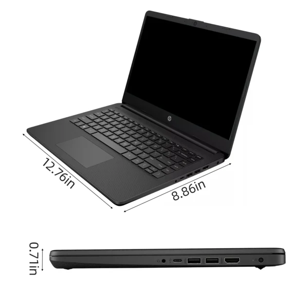 HP 14" Business Laptop,Intel Celeron N4120,16GB RAM,384GB Storage(128GB eMMC+256GB SD Card),1 Year Office 365,with Gaming Mouse - Image 4