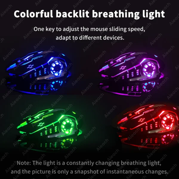 AIEACH Rechargeable Wireless Mouse For Computer Tablet Bluetooth Gaming Mouse Ergonomic Backlight Mouse Laptop Accessories - Image 6