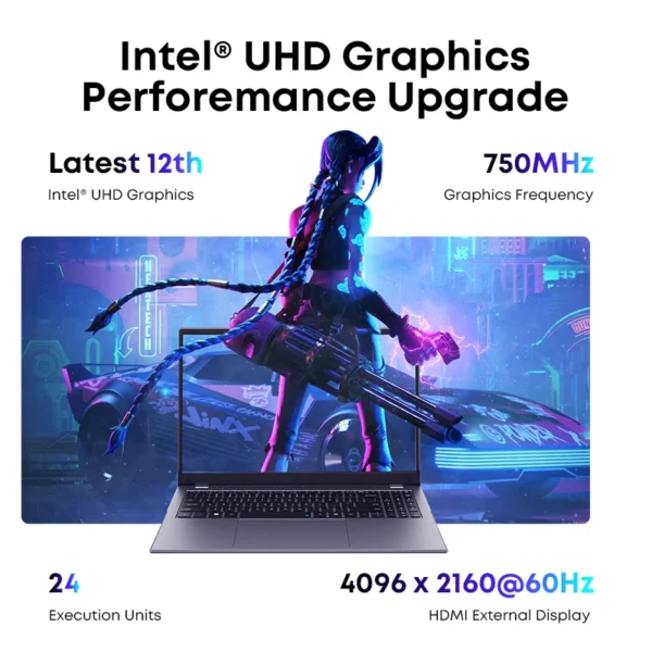 CHUWI GemiBook Plus Laptop 15.6" Intel N100 Graphics for 12th Gen 1920*1080P 16GB RAM 512GB SSD With Cooling Fan Windows 11 - Image 2