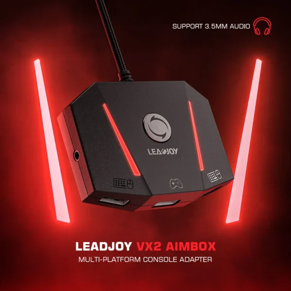 LEADJOY VX2 AimBox Keyboard Mouse Controller Adapter Converter for Xbox Series X, Xbox Series S, PlayStation 4 Nintendo Switch