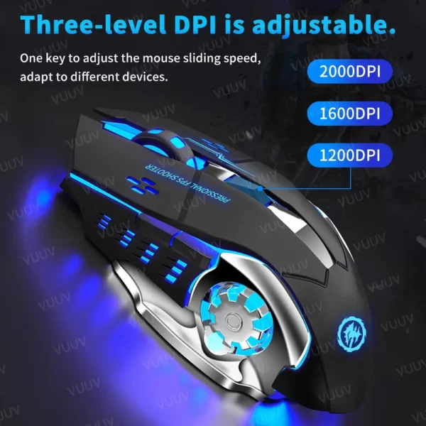 AIEACH Rechargeable Wireless Mouse For Computer Tablet Bluetooth Gaming Mouse Ergonomic Backlight Mouse Laptop Accessories - Image 5