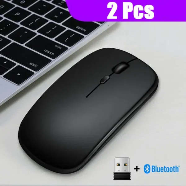 2.4GHz Wireless + Bluetooth 5.0 Wireless Mouse For Tablet Laptop Computer Ultra Thin Wireless Mice AAA Battery Version
