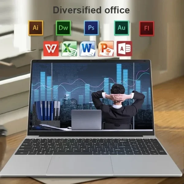 15.6 Inch Laptop 32GB Ram 2TB SSD Windows 11 Notebook Pc Gamer Intel N5095 Office Computer with Backlit Fingerprint Wifi Camera - Image 2