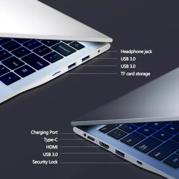Laptop 16 Inch Intel N95 32GB RAM 2TB SSD Fingerprint Unlock 4 Cores 4 Threads 3.4 GHz Wifi5 HD Camera Portable DDR4 Computer PC - Image 4