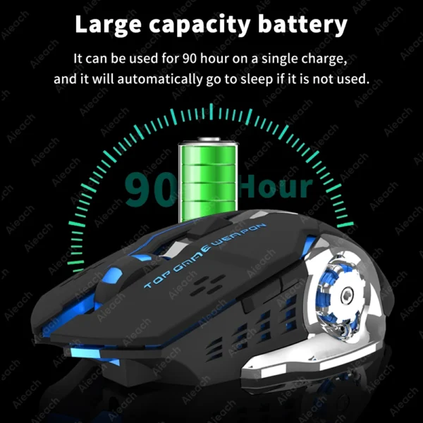 AIEACH Rechargeable Wireless Mouse For Computer Tablet Bluetooth Gaming Mouse Ergonomic Backlight Mouse Laptop Accessories - Image 4