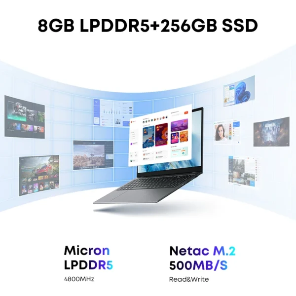 CHUWI GemiBook Plus Laptop 15.6" Intel N100 Graphics for 12th Gen 1920*1080P 16GB RAM 512GB SSD With Cooling Fan Windows 11 - Image 3